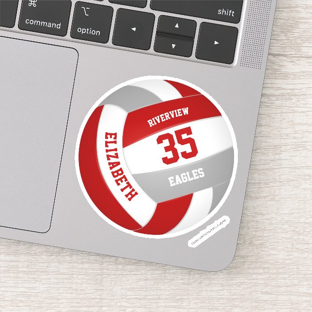 Adesivo Meninos, cinza vermelha, seleção de voleibol (Detalhe)