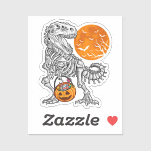 Adesivo Meninos do Halloween Dinossaur Skeleton T rex Pump