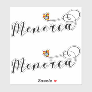 Adesivo Menorca Flag Heart, Ilhas Baleares