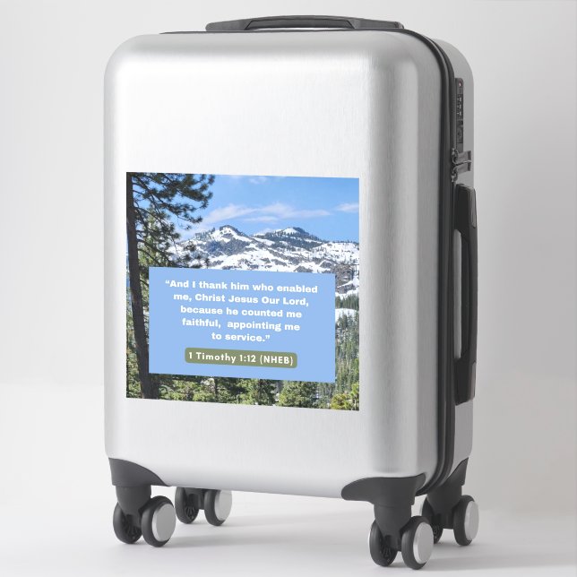 Adesivo Mensagem de Fé - Bíblia - 1 Timothy 1-12 - Vinil (Mala)