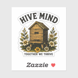 Adesivo Mente de Colmeia | Design de Apicultura Vintage