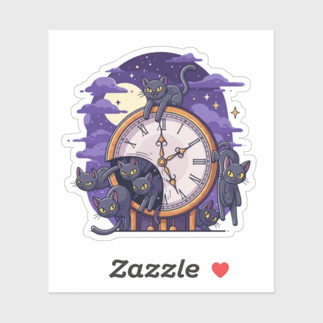 Adesivo Meow-tastic Midnight - Halloween Cat Takeover (Folha)