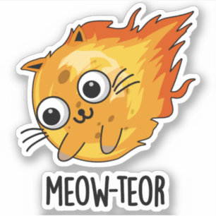 Adesivo Meow-teor Engraçado Meteor Pun