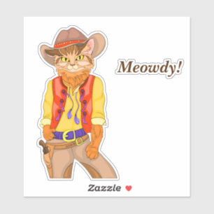 Adesivo Meowdy! Cat Cowboy