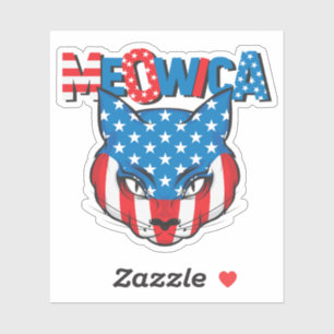 Adesivo Meowica America Independence Day 1774 4th de julho
