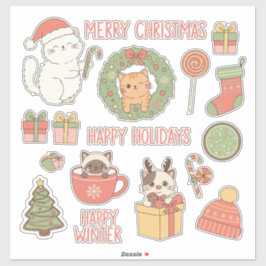 Adesivo Meowy Christmas! Adorable Kawaii Cats Holiday