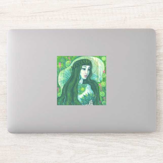 Adesivo Mereia Verde Fantasia Surreal Arte Submarina (Computador)