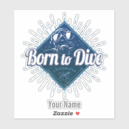 Adesivo Mergulhador Retro Scuba Mergulhando Escola Oceano