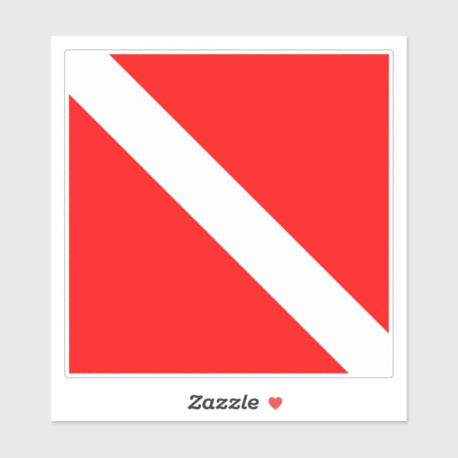 Adesivo Mergulho Sinalizador Scuba Diver para Baixo (Folha)