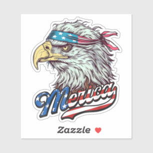 Adesivo Merica EUA bandeira americana Bald Eagle Patriotic