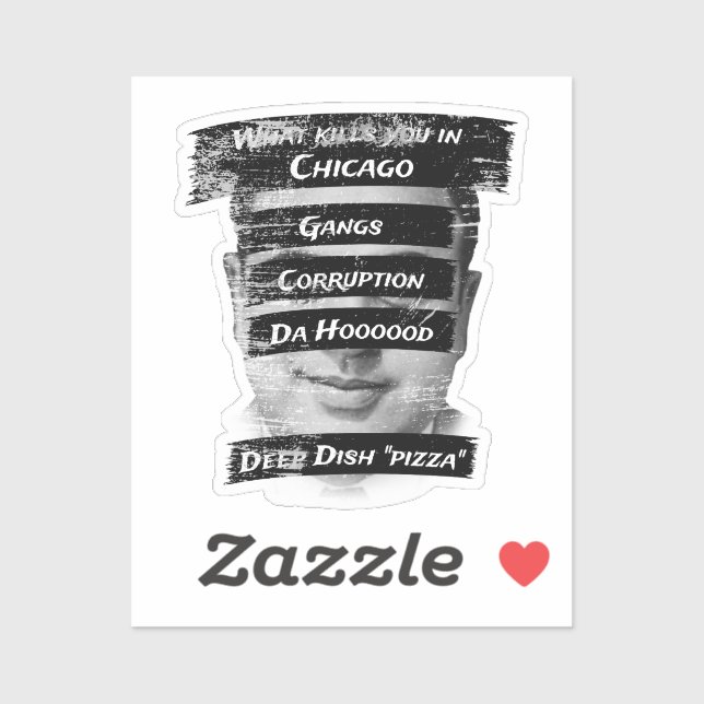 Adesivo Merica Humor America USA Funny Patriotismo Chicago (Folha)