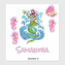 Adesivo Mermaid Warrior Pink Sea Amigos Sticker