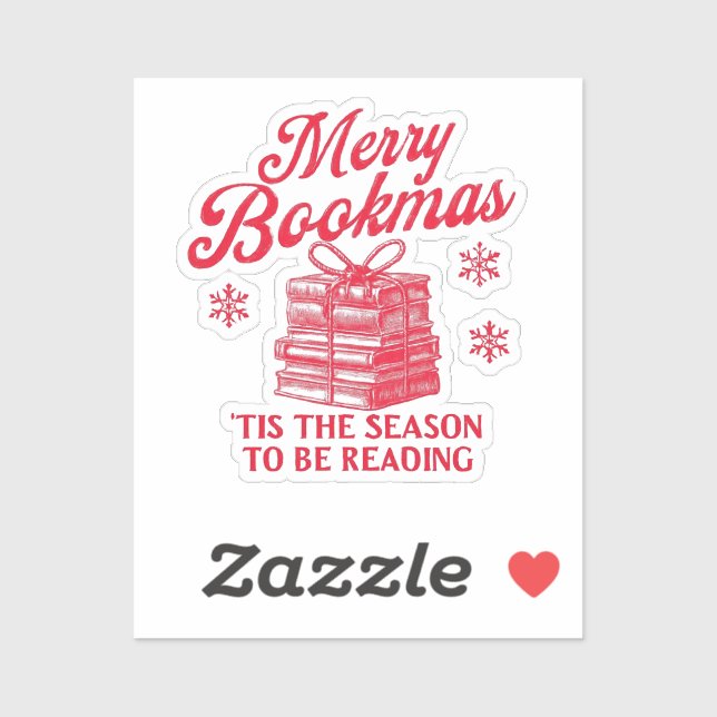 Adesivo Merry Bookmas 'tis the season to be reading  (Folha)
