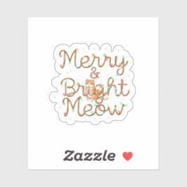 Adesivo Merry & Bright Meow Cat Silhouette Christmas