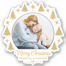Adesivo Merry Christmas Merry As A Mother White Gold Photo