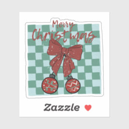 Adesivo Merry Christmas Red Bow Ornaments Design