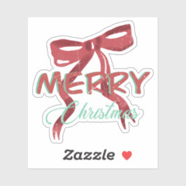 Adesivo Merry Christmas Red Bow Sticker