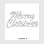 Adesivo Merry Christmas Silver Sticker<br><div class="desc">Um adesivo de vinilo personalizado com uma imagem do sentimento "Feliz Natal" em um guião de prata brilhante. Veja toda a coleção do Holiday Sticker nos CONVITES | Seção Stickers & Labels</div>