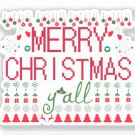 Adesivo Merry Christmas Ugly Sweater Knit Pattern