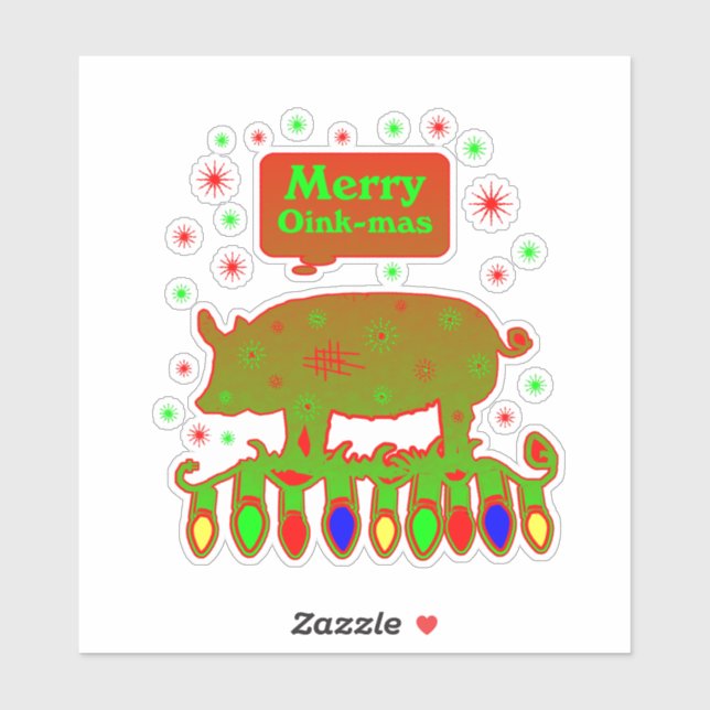 Adesivo Merry oink mas (Folha)