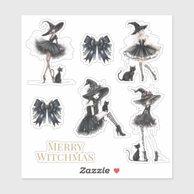 Adesivo Merry Witchmas Gothic Witch Sticker Pack (Folha)