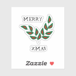 Adesivo Merry Xmas Leaf
