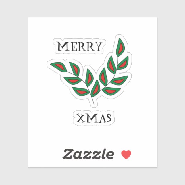 Adesivo Merry Xmas Leaf (Folha)