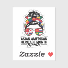 Adesivo mês do patrimônio dos ilhéus asiáticos e pacifista