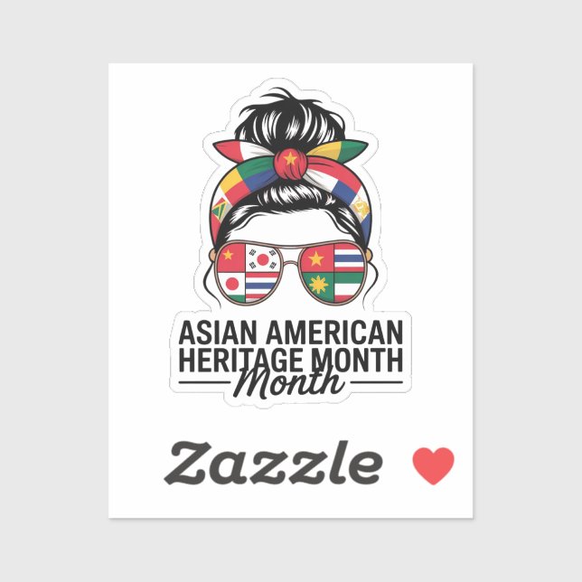 Adesivo mês do patrimônio dos ilhéus asiáticos e pacifista (Folha)