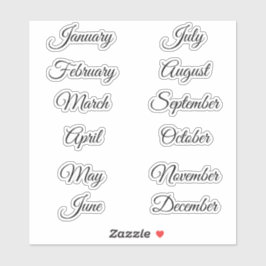 Adesivo Meses de abate do planejador de férias