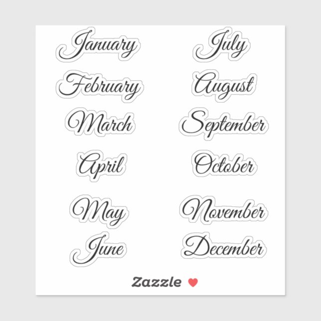 Adesivo Meses de abate do planejador de férias (Folha)