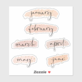 Adesivo Meses do Ano - Janeiro a junho Dourado Rosa