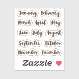 Adesivo Meses do ano minúsculo latte