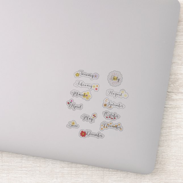 Adesivo Meses do Conjunto de Vinhetas da Flor do Ano (Detalhe)