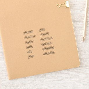 Adesivo Meses do Conjunto de Vinhetas de Ano Clássico