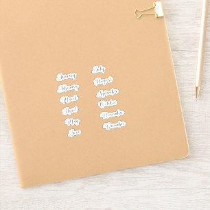 Adesivo Meses do Conjunto de Vinhetas do Ano Curvy