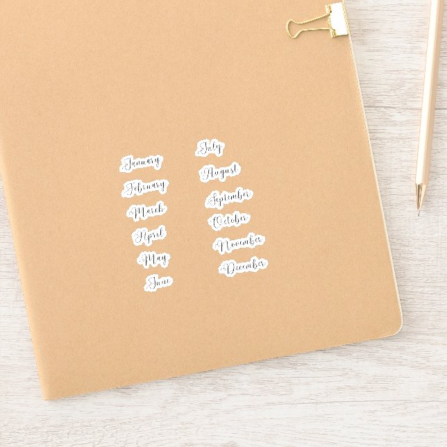 Adesivo Meses do Conjunto de Vinhetas do Ano Curvy (Notebook)