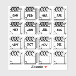 Adesivo Meses do Pacote Múltiplo do Ano