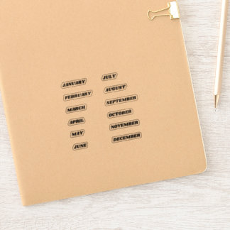 Adesivo Meses do Retro Conjunto de Vinhetas do Ano