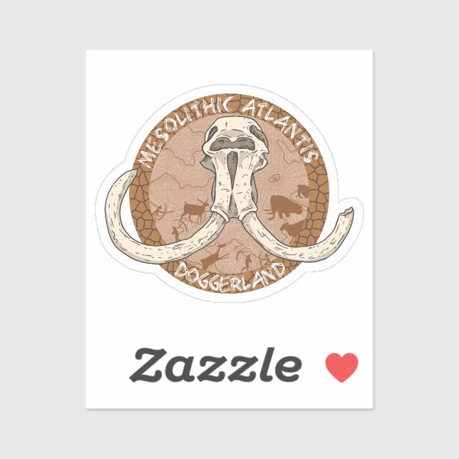 Adesivo Mesolítico Atlântida Doggerland Mammoth Tusks (Folha)