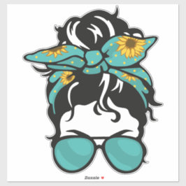 Adesivo Messy Bun Life Stickers – Funny Mom Stickers, Coff