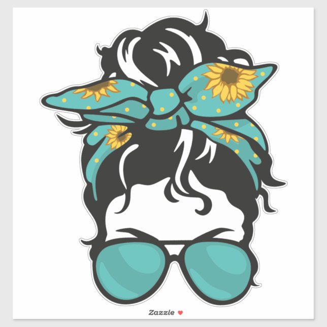 Adesivo Messy Bun Life Stickers – Funny Mom Stickers, Coff (Folha)