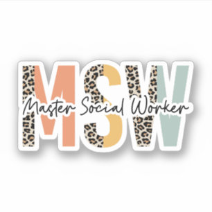 Adesivo Mestrado em MSW do Trabalhador Social, Trabalho So
