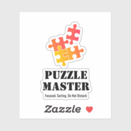 Adesivo Mestre de Puzzle Amantes de Quebra-Cabeça Citação