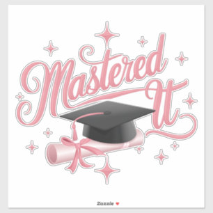Adesivo Mestre Nível Mestrado Graduado MBA Graduação
