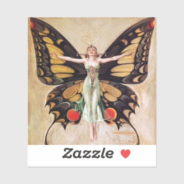 Adesivo Metamorfose da Flapper para a Borboleta 1922 (Folha)