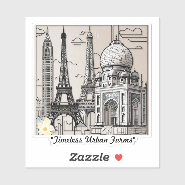 Adesivo "Metrópolis Monocromática" (Folha)