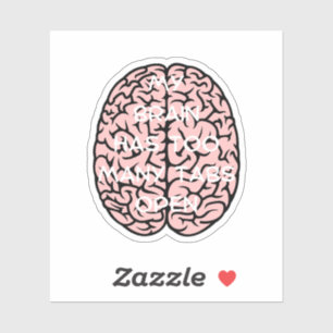 Adesivo Meu cérebro tem muitas abas, abas cerebrais, ciênc