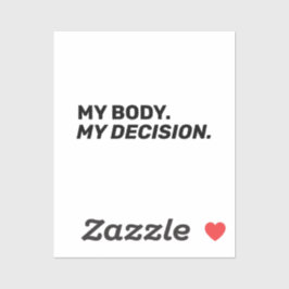 Adesivo Meu corpo minha decisão minimalista de preto e bra