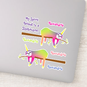 Adesivo Meu Espírito Animal é um Slothicorn